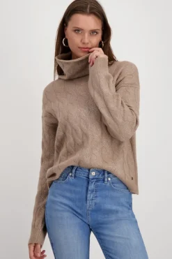 Pullover mit Glitzerdruck milk chocolate