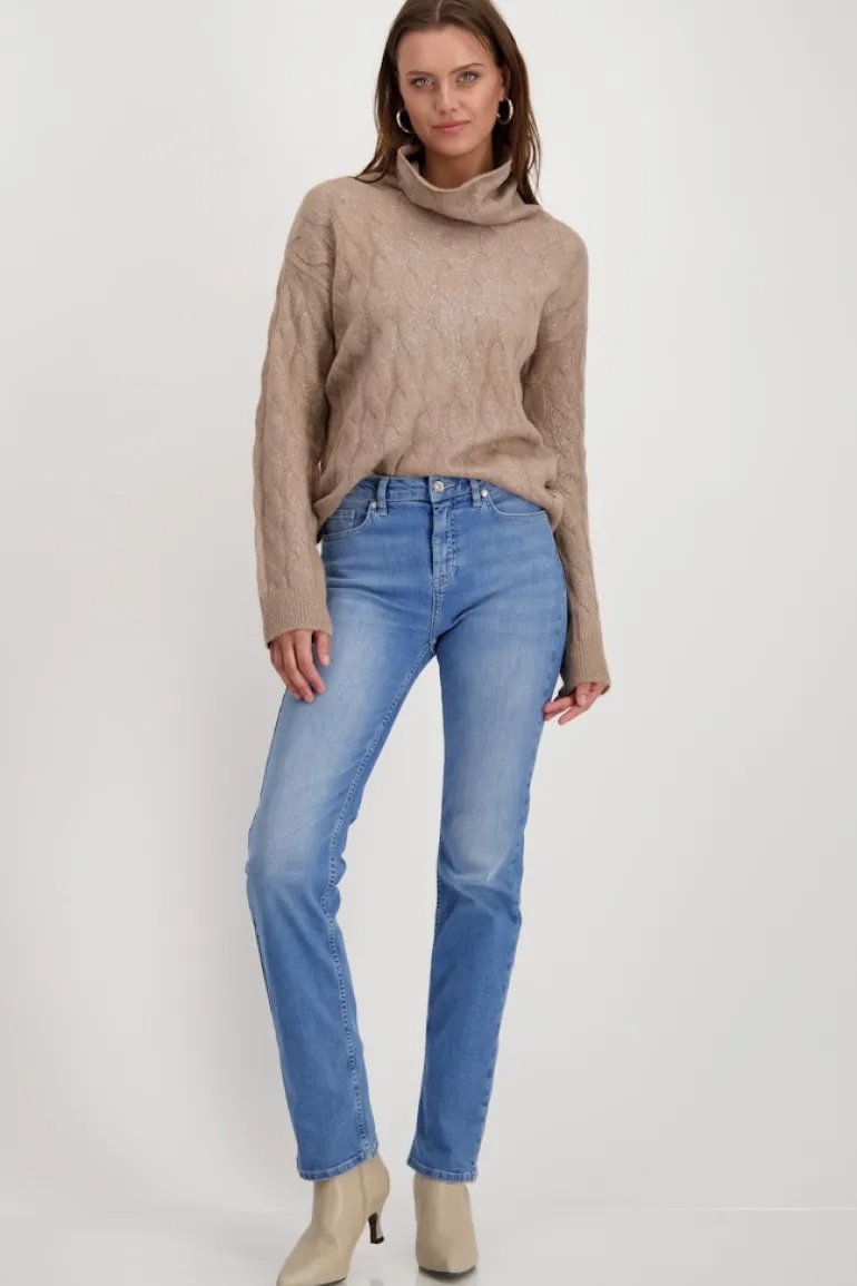 Pullover mit Glitzerdruck milk chocolate