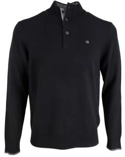 Pullover mit Knopfleiste schwarz