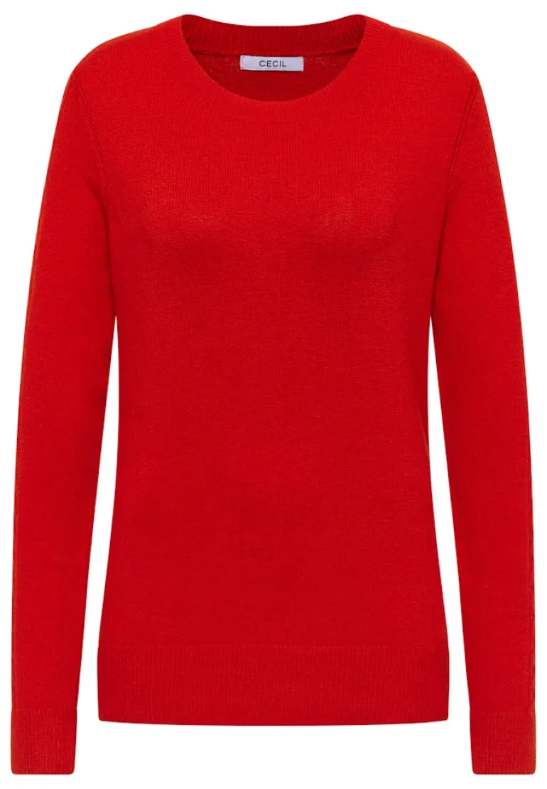 Pullover mit Strickdetail fiery red