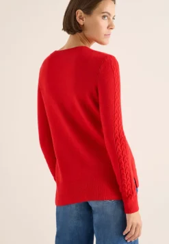 Pullover mit Strickdetail fiery red