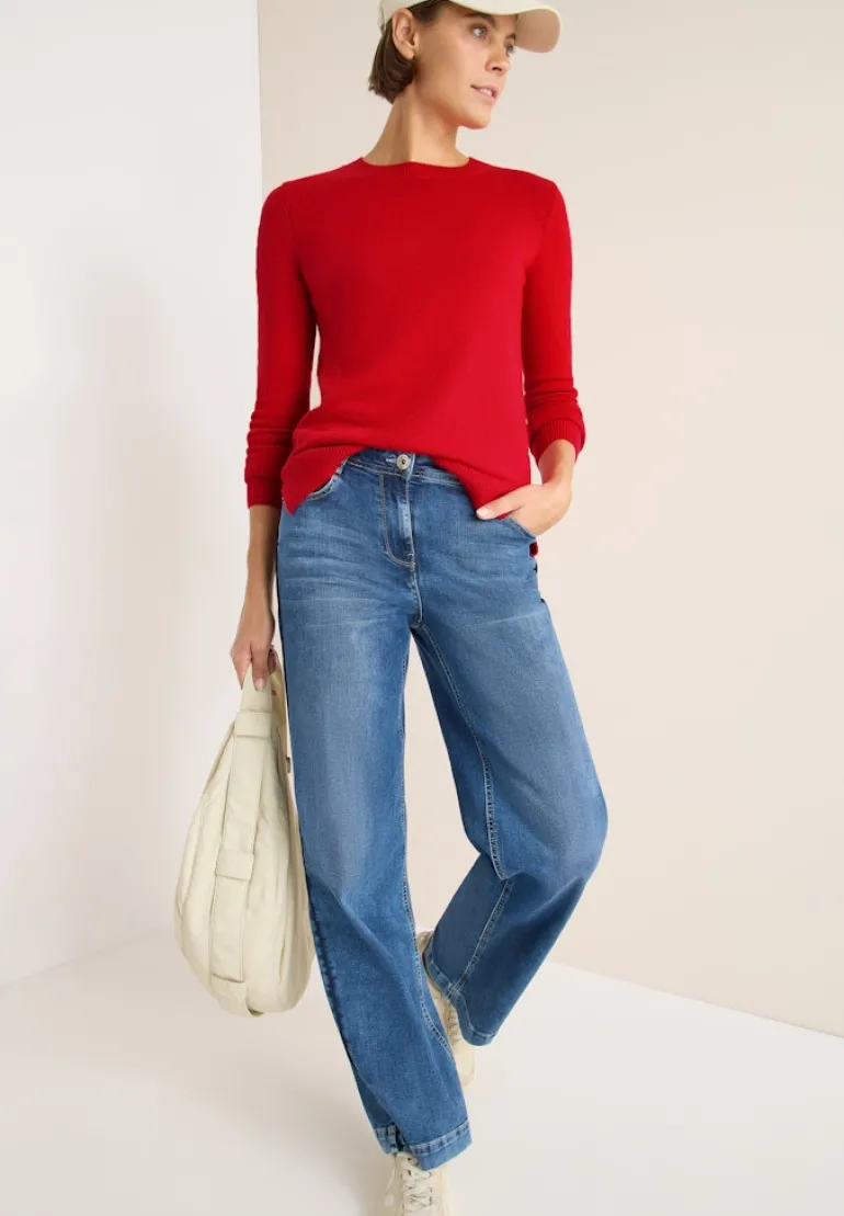 Pullover mit Strickdetail fiery red