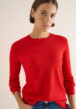 Pullover mit Strickdetail fiery red