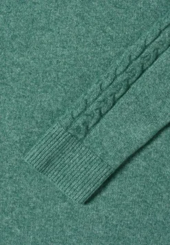 Pullover mit Strickdetail jewel green melange