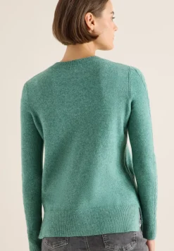 Pullover mit Strickdetail jewel green melange