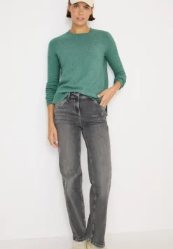 Pullover mit Strickdetail jewel green melange