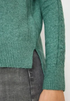 Pullover mit Strickdetail jewel green melange