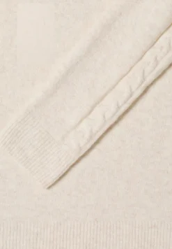 Pullover mit Strickdetail oat milk beige melange