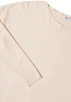 Pullover mit Strukturdetail oat milk beige melange