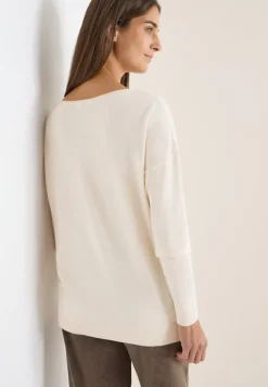 Pullover mit Strukturdetail oat milk beige melange