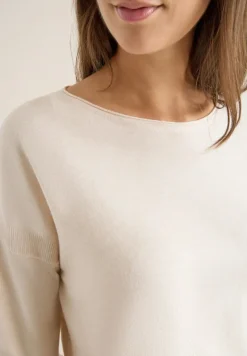 Pullover mit Strukturdetail oat milk beige melange