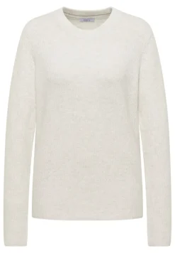 Pullover mit Strukturdetails eggshell melange