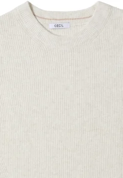 Pullover mit Strukturdetails eggshell melange