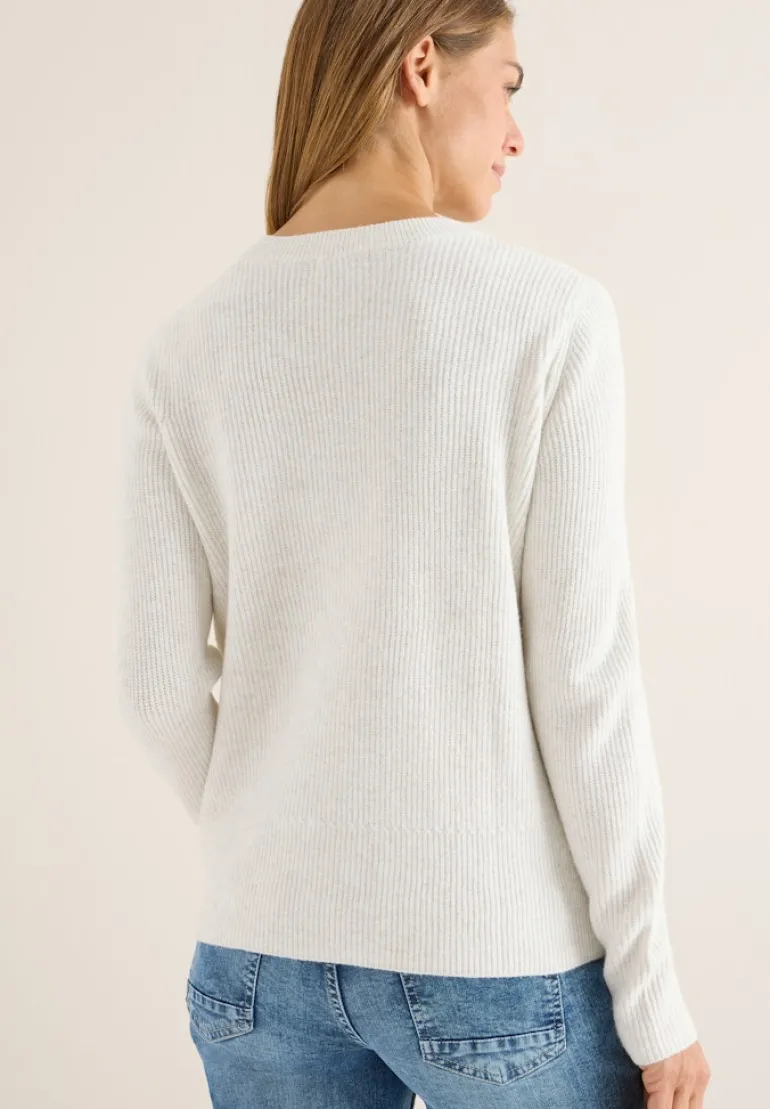 Pullover mit Strukturdetails eggshell melange