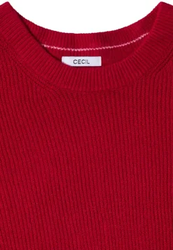 Pullover mit Strukturdetails beaujolais red