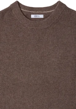 Pullover mit Strukturdetails mushroom taupe melange