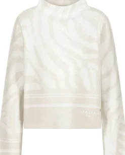 Pullover mit Tigermuster off-white gemustert