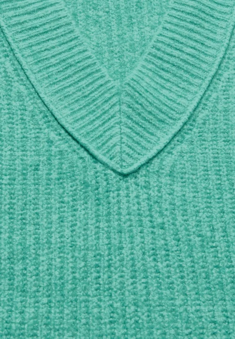 Pullover mit V-Ausschnitt aventurine green melange