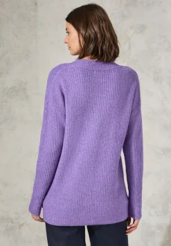 Pullover mit V-Ausschnitt gentle lilac melange
