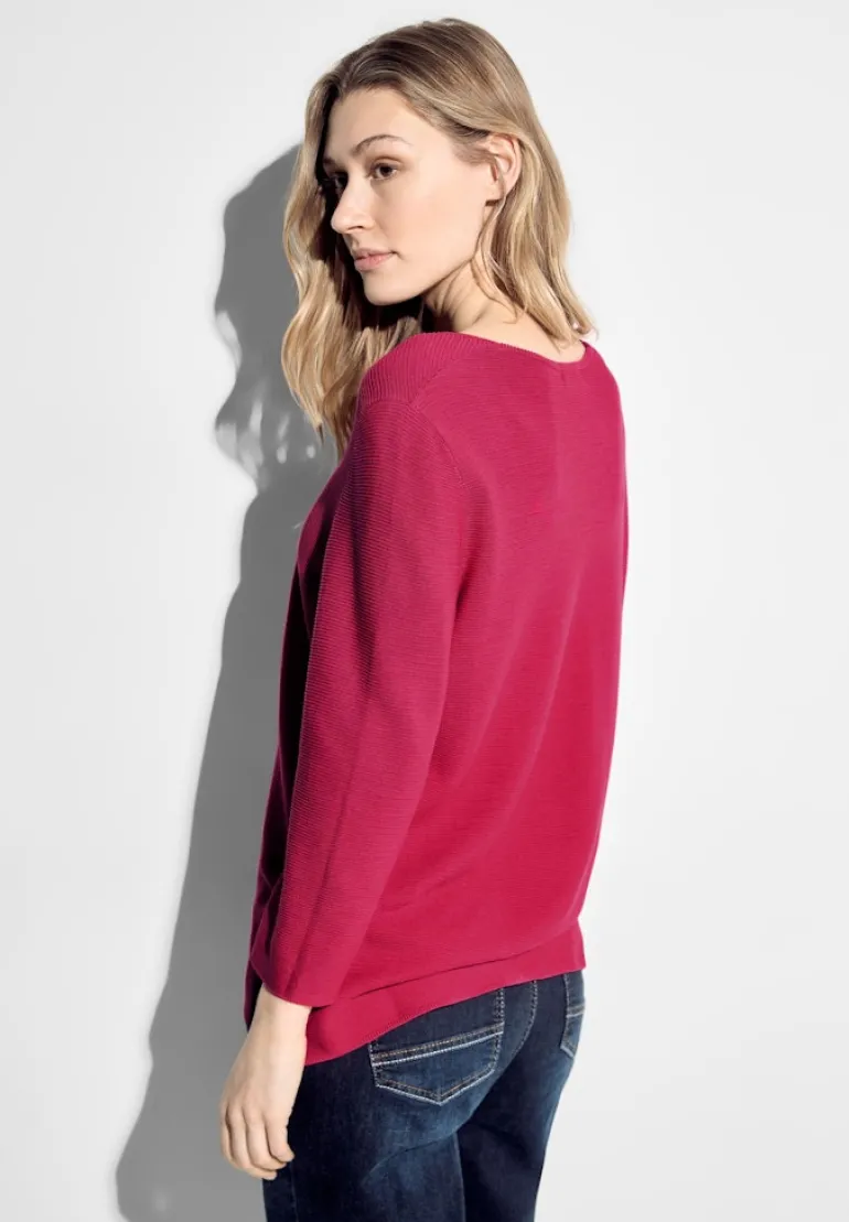 Pullover mit V-Ausschnitt pink sorbet