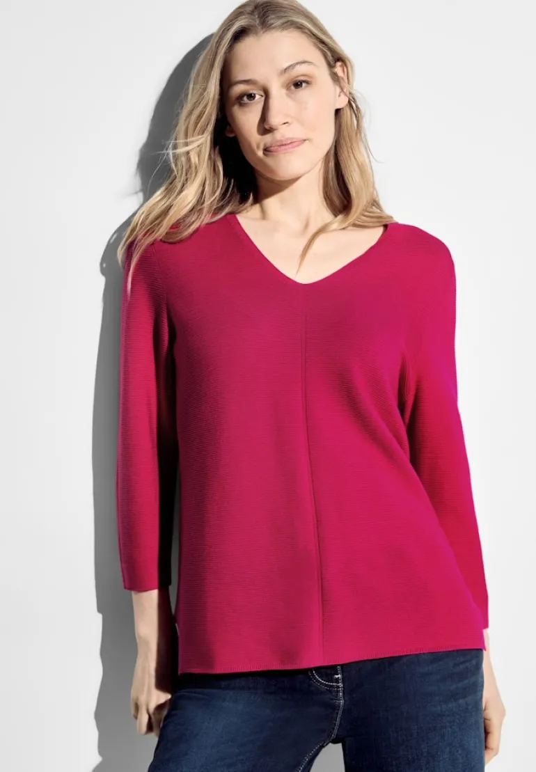 Pullover mit V-Ausschnitt pink sorbet