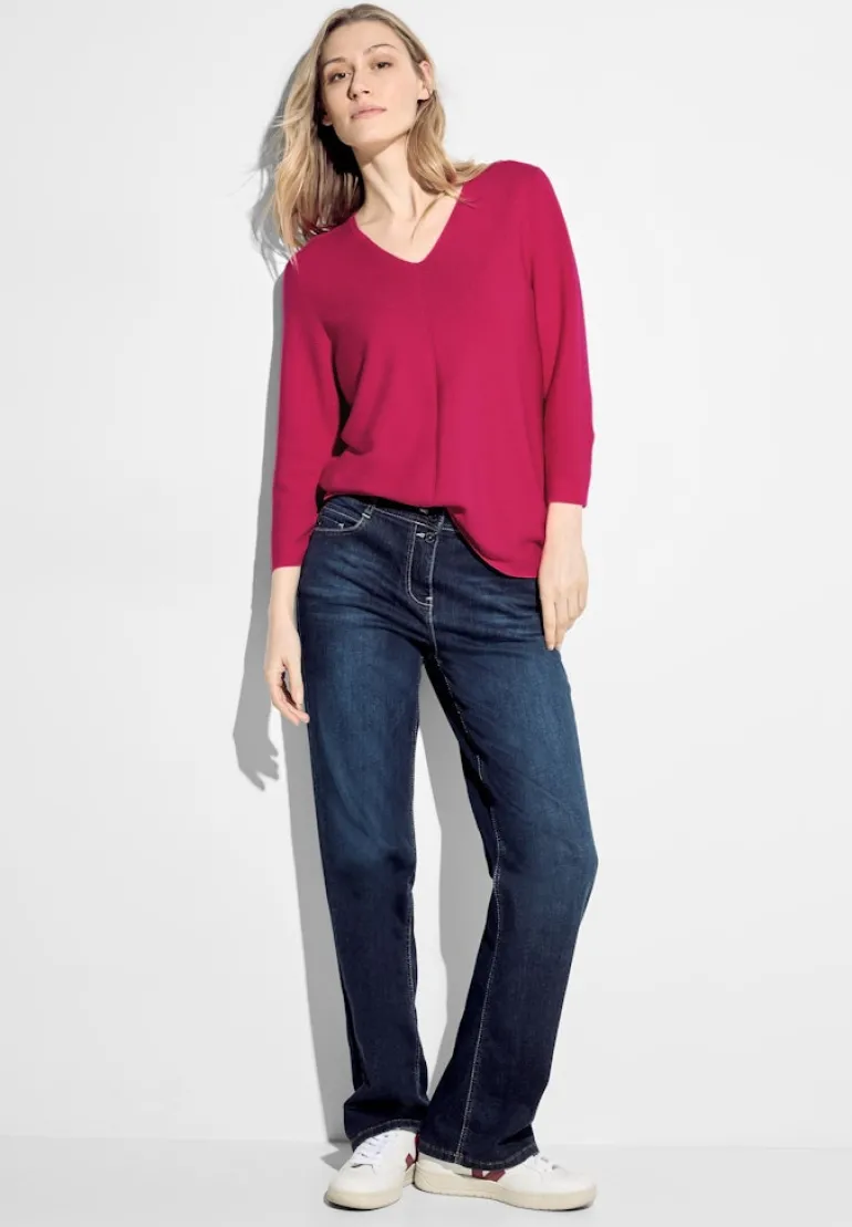Pullover mit V-Ausschnitt pink sorbet