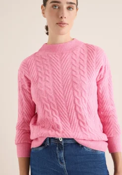 Pullover mit Zopfmuster dark blossom melange