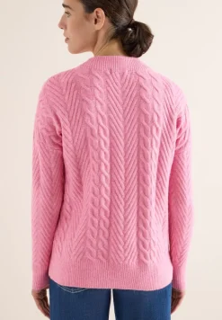 Pullover mit Zopfmuster dark blossom melange