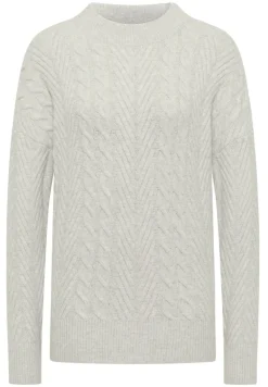 Pullover mit Zopfmuster metal grey melange