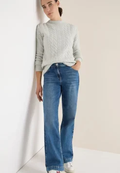 Pullover mit Zopfmuster metal grey melange