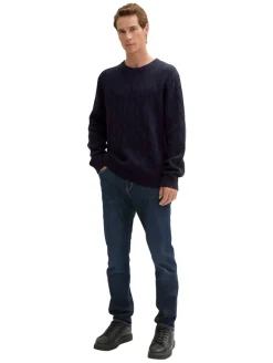 Pullover mit Zopfmuster sky captain blue