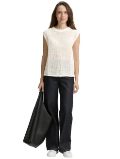 Pullunder mit Lochmuster whisper white