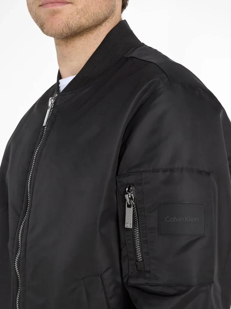 RECYCLED SATEEN HERO BOMBER ck black