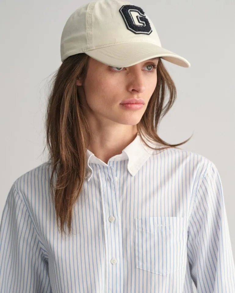 Regular Fit Bluse mit Kontrastkragen und Streifen clear sky