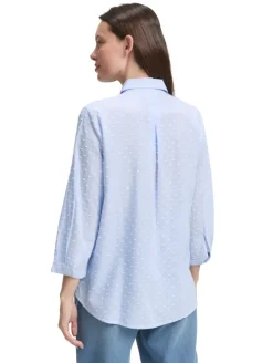 Regular Fit Bluse mit Streifenmuster blue white dobby stripe