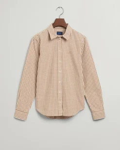 Regular Fit Broadcloth Bluse mit Vichy-Karo warm khaki