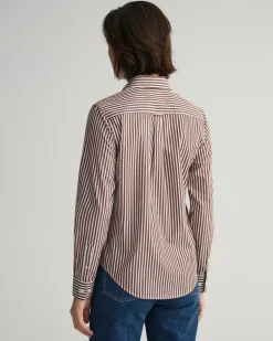 Regular Fit Broadcloth Bluse mit Streifen cocoa bean