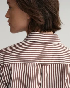 Regular Fit Broadcloth Bluse mit Streifen cocoa bean