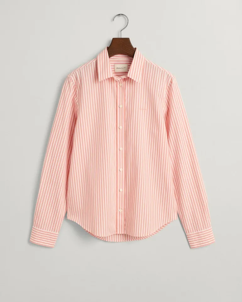 Regular Fit Classic Popeline Hemd mit Streifen peachy pink