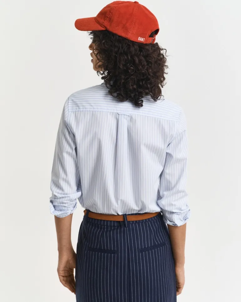 Regular Fit Classic Popeline Hemd mit Streifen light blue