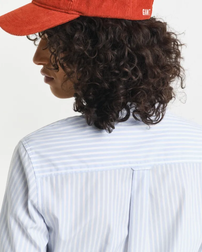 Regular Fit Classic Popeline Hemd mit Streifen light blue