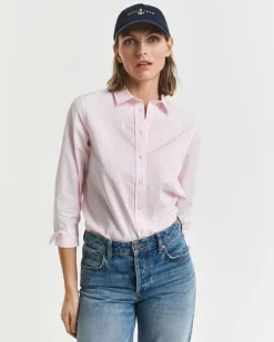 Regular Fit Classic Popeline Hemd mit Streifen light pink