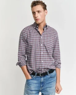 Regular Fit Classic Popeline Hemd mit Tartan-Muster white