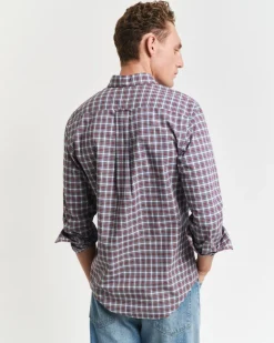 Regular Fit Classic Popeline Hemd mit Tartan-Muster white