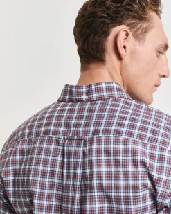 Regular Fit Classic Popeline Hemd mit Tartan-Muster white
