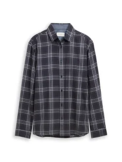Regular Fit Flanell-Hemd mit Muster navy multicolor check