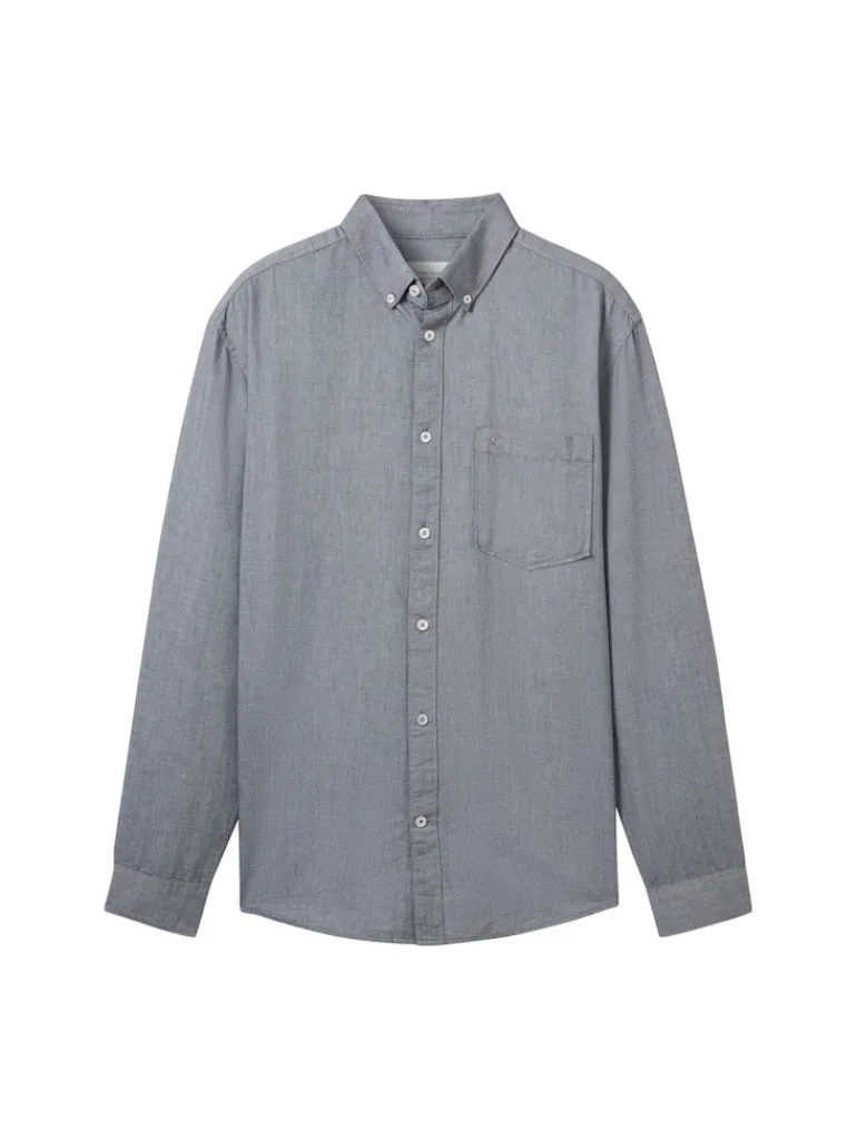 Regular Fit Hemd mit Brusttasche navy chambray
