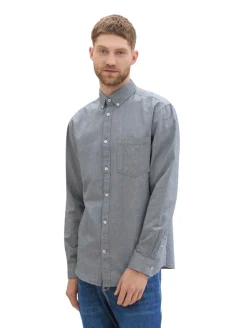 Regular Fit Hemd mit Brusttasche navy chambray