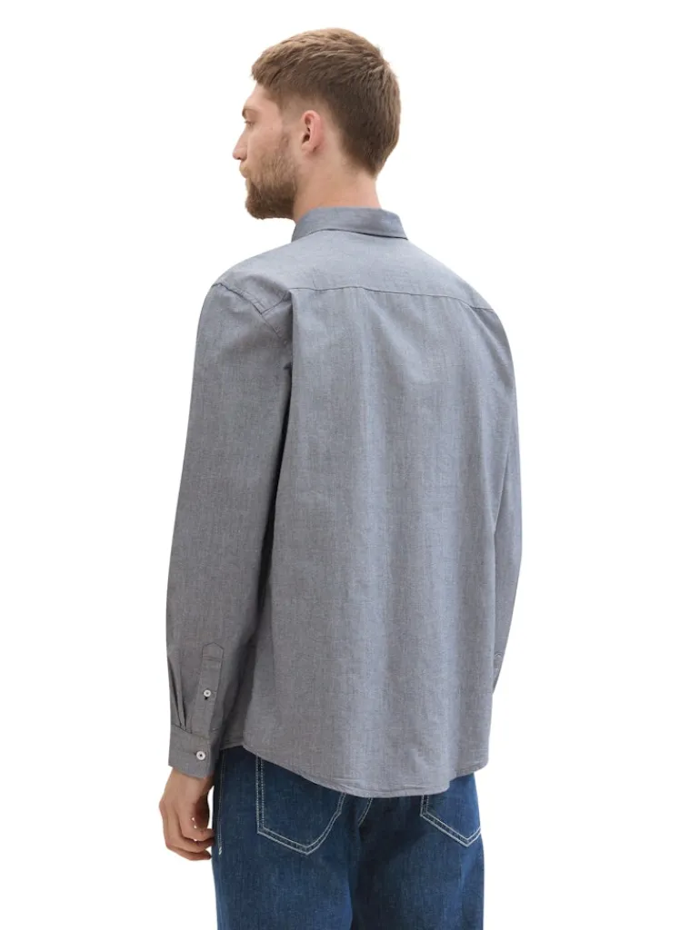 Regular Fit Hemd mit Brusttasche navy chambray