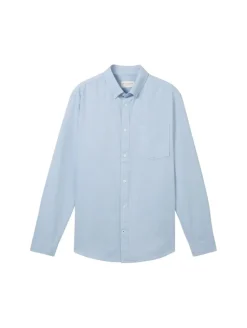 Regular Fit Hemd mit Brusttasche light blue chambray